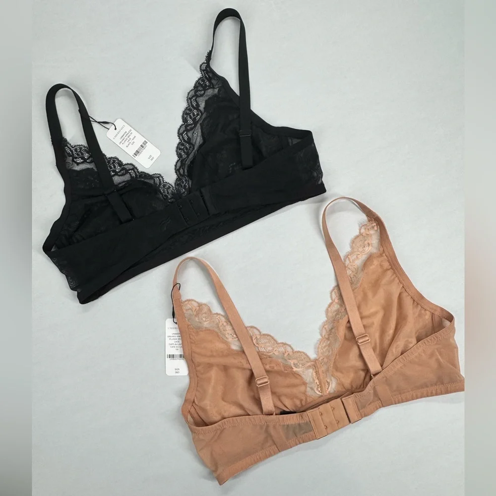 2 Understance Bras Lace Unlined Plunge Wireless 36D - Picture 4 of 6